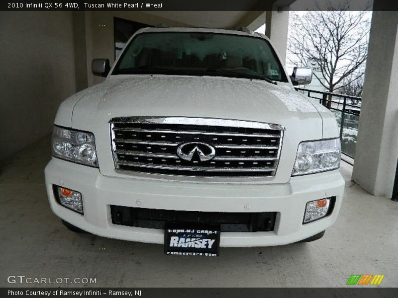 Tuscan White Pearl / Wheat 2010 Infiniti QX 56 4WD