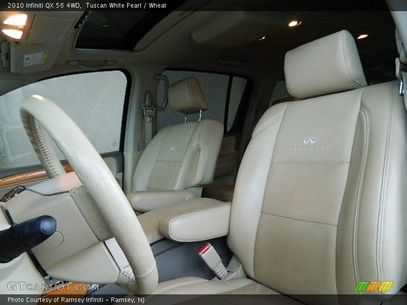 Tuscan White Pearl / Wheat 2010 Infiniti QX 56 4WD