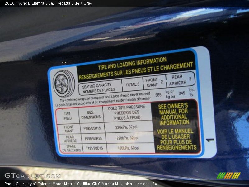 Regatta Blue / Gray 2010 Hyundai Elantra Blue