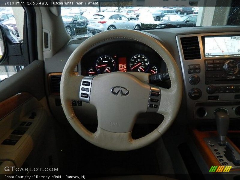 Tuscan White Pearl / Wheat 2010 Infiniti QX 56 4WD