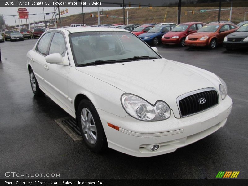 Powder White Pearl / Beige 2005 Hyundai Sonata GL