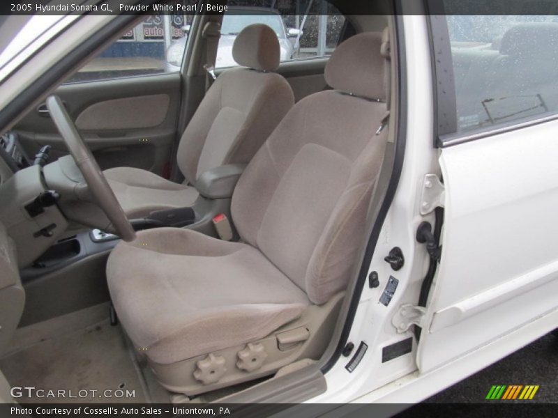Powder White Pearl / Beige 2005 Hyundai Sonata GL