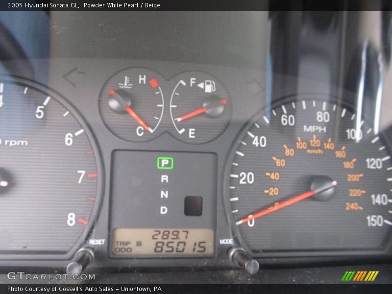 Powder White Pearl / Beige 2005 Hyundai Sonata GL