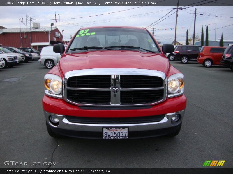 Flame Red / Medium Slate Gray 2007 Dodge Ram 1500 Big Horn Edition Quad Cab 4x4