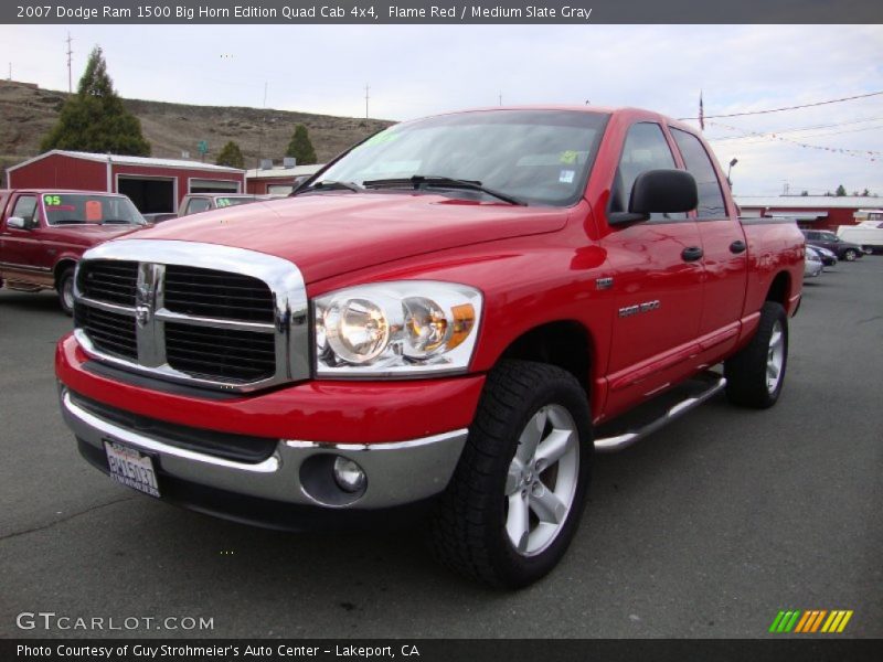 Flame Red / Medium Slate Gray 2007 Dodge Ram 1500 Big Horn Edition Quad Cab 4x4
