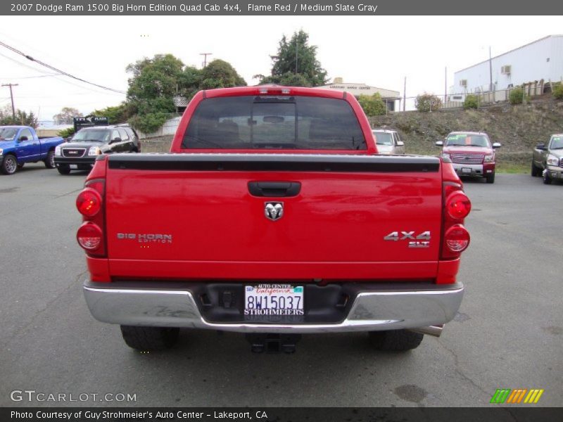 Flame Red / Medium Slate Gray 2007 Dodge Ram 1500 Big Horn Edition Quad Cab 4x4