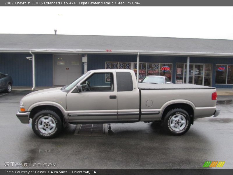 Light Pewter Metallic / Medium Gray 2002 Chevrolet S10 LS Extended Cab 4x4