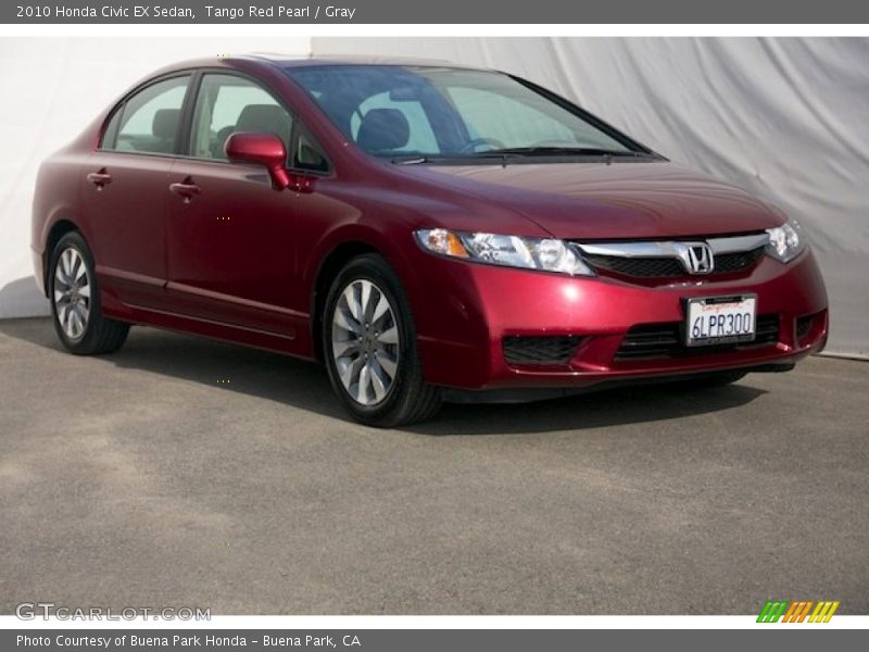 Tango Red Pearl / Gray 2010 Honda Civic EX Sedan