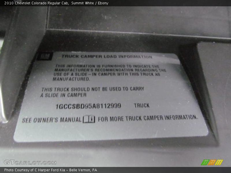 Summit White / Ebony 2010 Chevrolet Colorado Regular Cab