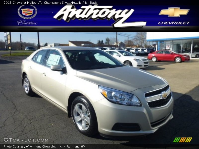 Champagne Silver Metallic / Jet Black 2013 Chevrolet Malibu LT
