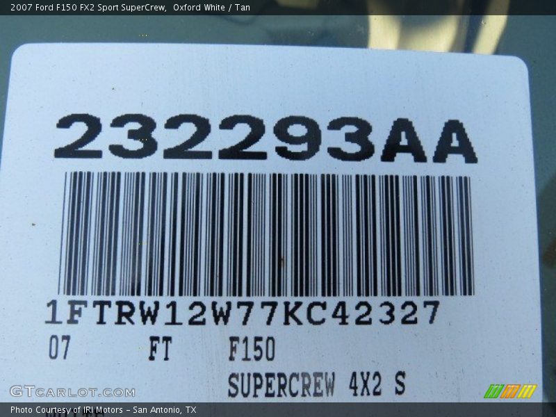 Oxford White / Tan 2007 Ford F150 FX2 Sport SuperCrew