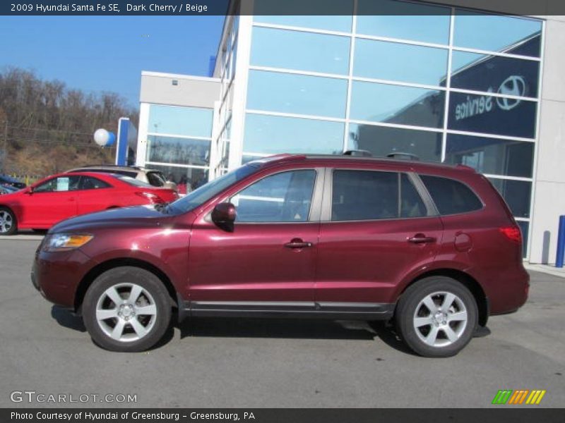 Dark Cherry / Beige 2009 Hyundai Santa Fe SE