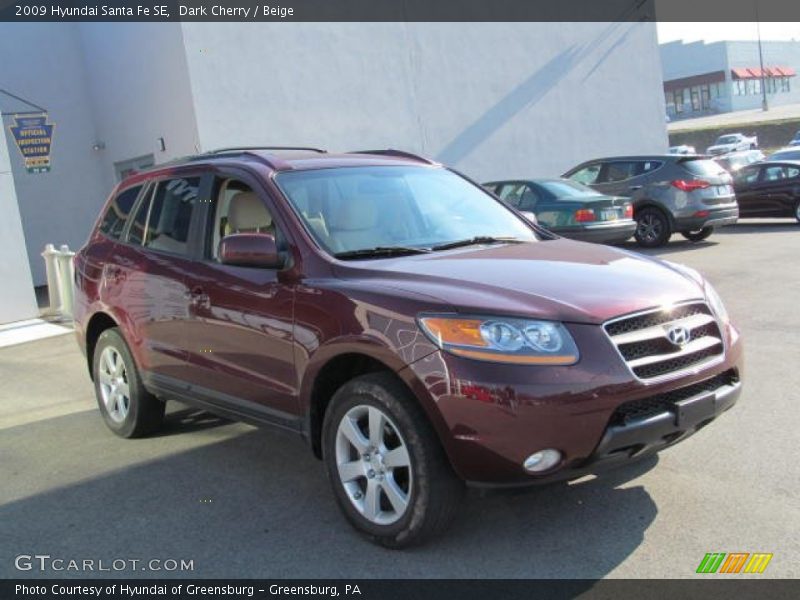 Dark Cherry / Beige 2009 Hyundai Santa Fe SE
