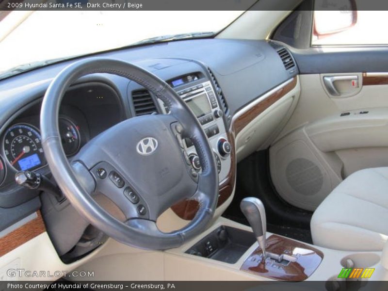 Dark Cherry / Beige 2009 Hyundai Santa Fe SE