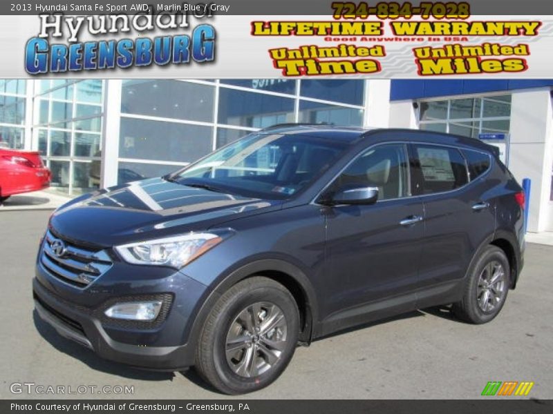 Marlin Blue / Gray 2013 Hyundai Santa Fe Sport AWD