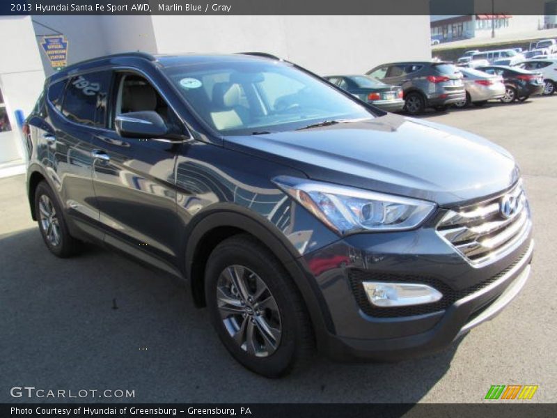 Marlin Blue / Gray 2013 Hyundai Santa Fe Sport AWD