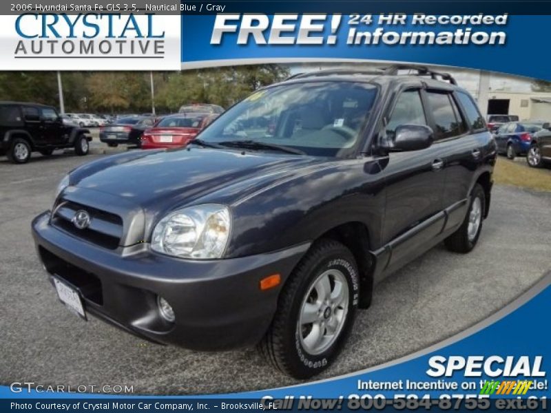 Nautical Blue / Gray 2006 Hyundai Santa Fe GLS 3.5