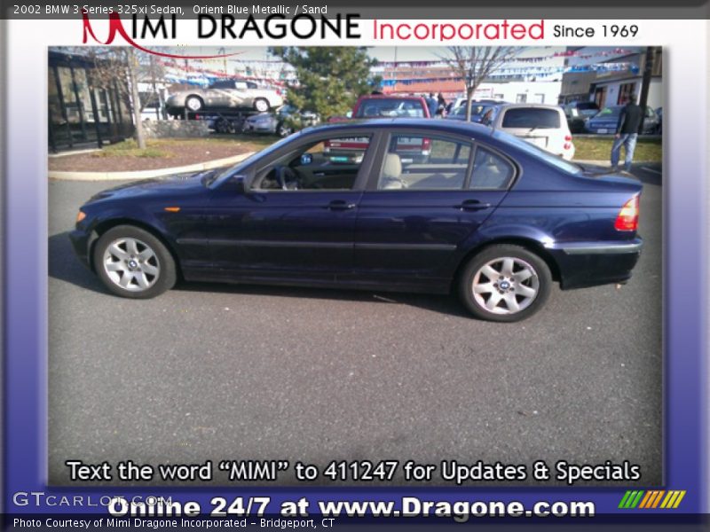 Orient Blue Metallic / Sand 2002 BMW 3 Series 325xi Sedan