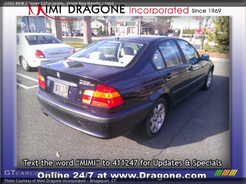 Orient Blue Metallic / Sand 2002 BMW 3 Series 325xi Sedan