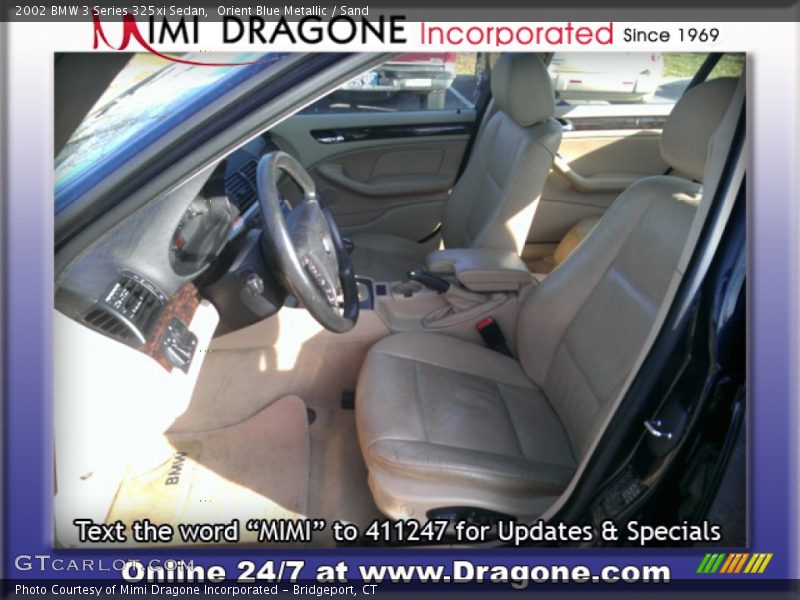 Orient Blue Metallic / Sand 2002 BMW 3 Series 325xi Sedan