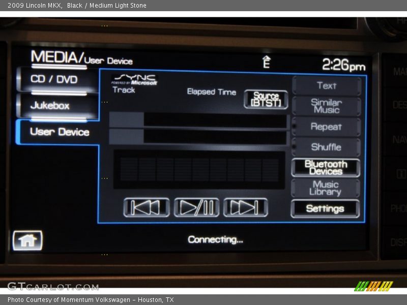 Black / Medium Light Stone 2009 Lincoln MKX