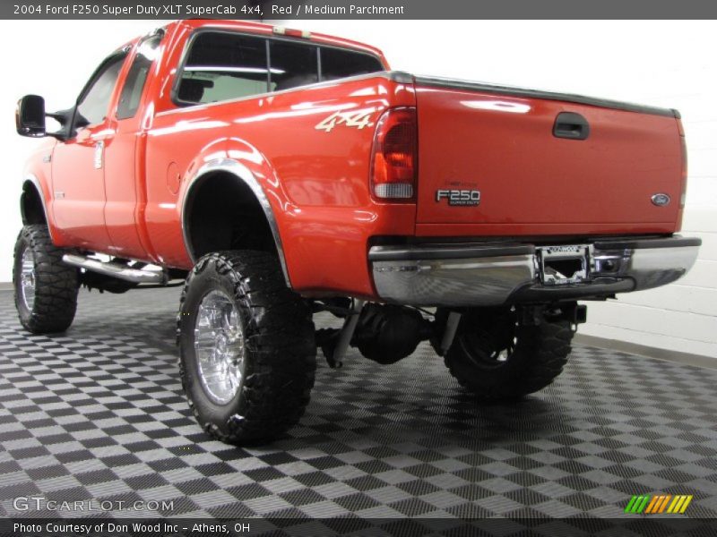 Red / Medium Parchment 2004 Ford F250 Super Duty XLT SuperCab 4x4