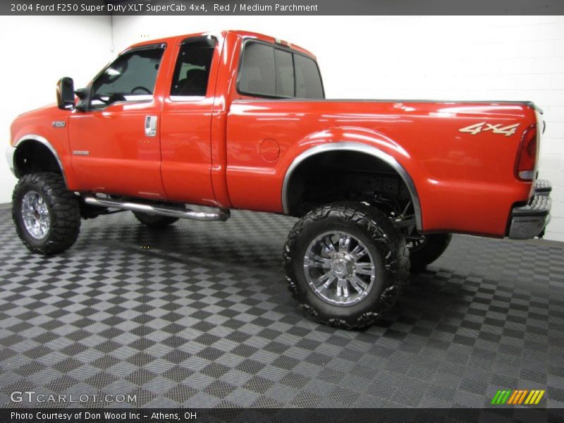 Red / Medium Parchment 2004 Ford F250 Super Duty XLT SuperCab 4x4