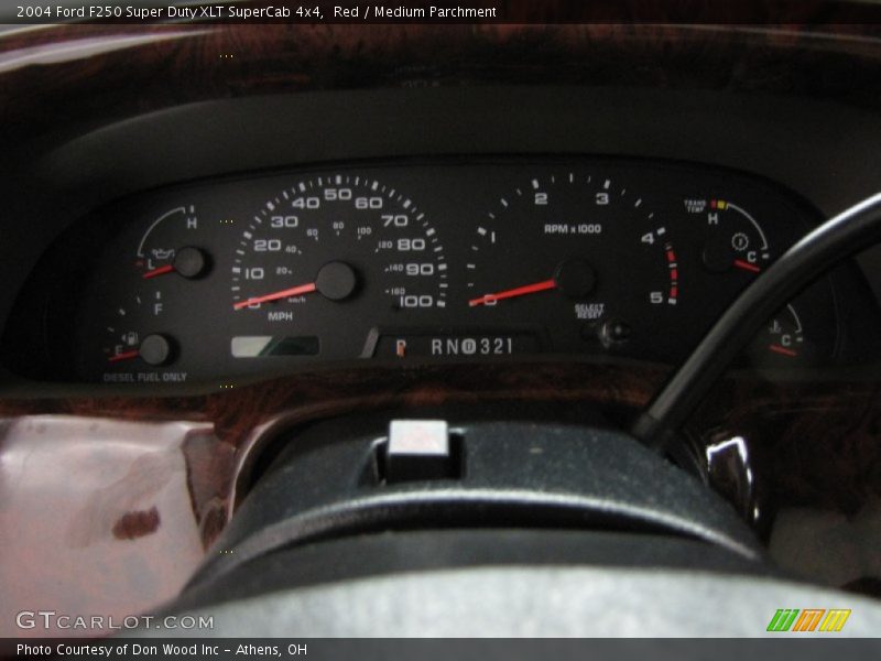 Red / Medium Parchment 2004 Ford F250 Super Duty XLT SuperCab 4x4