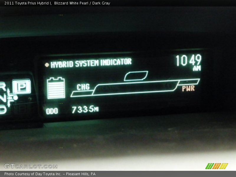 Blizzard White Pearl / Dark Gray 2011 Toyota Prius Hybrid I