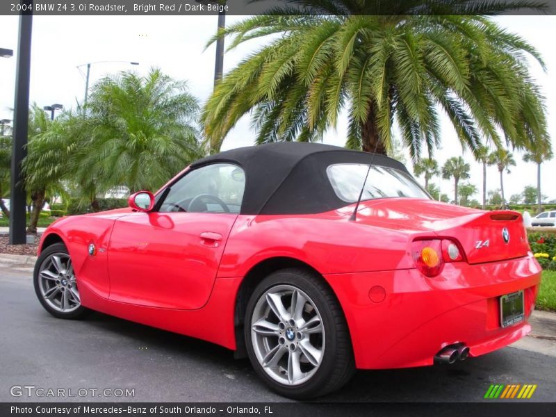 Bright Red / Dark Beige 2004 BMW Z4 3.0i Roadster