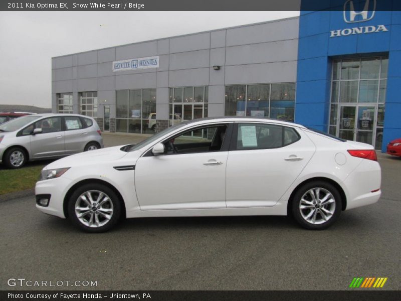 Snow White Pearl / Beige 2011 Kia Optima EX