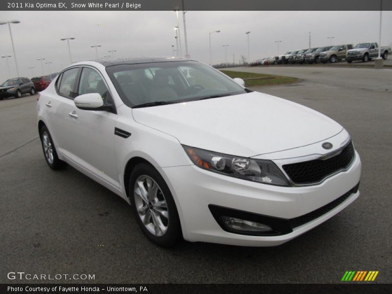 Snow White Pearl / Beige 2011 Kia Optima EX