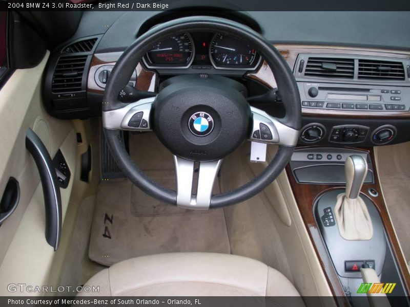 Bright Red / Dark Beige 2004 BMW Z4 3.0i Roadster