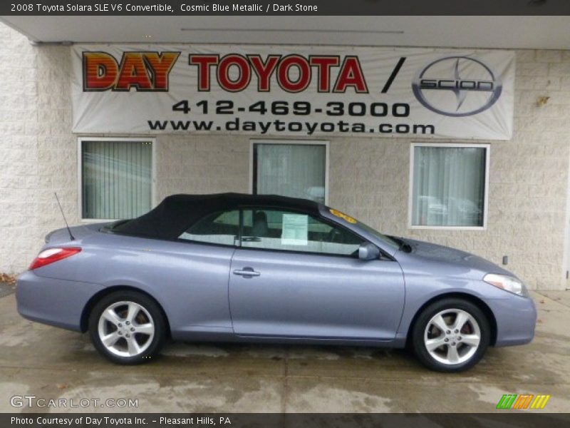 Cosmic Blue Metallic / Dark Stone 2008 Toyota Solara SLE V6 Convertible