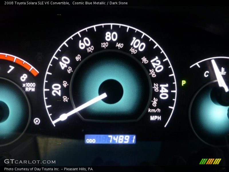 Cosmic Blue Metallic / Dark Stone 2008 Toyota Solara SLE V6 Convertible