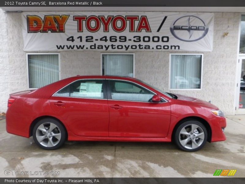 Barcelona Red Metallic / Black 2012 Toyota Camry SE