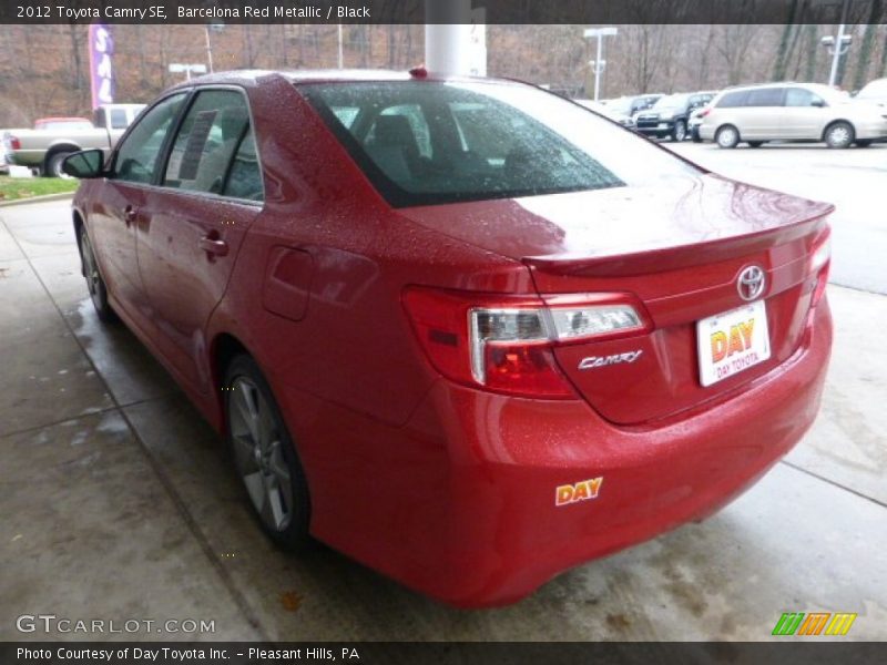 Barcelona Red Metallic / Black 2012 Toyota Camry SE