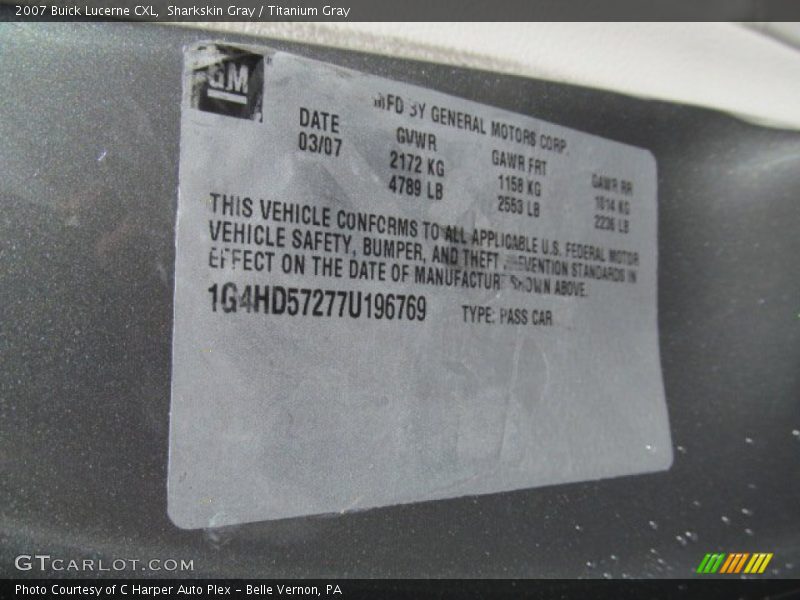 Sharkskin Gray / Titanium Gray 2007 Buick Lucerne CXL