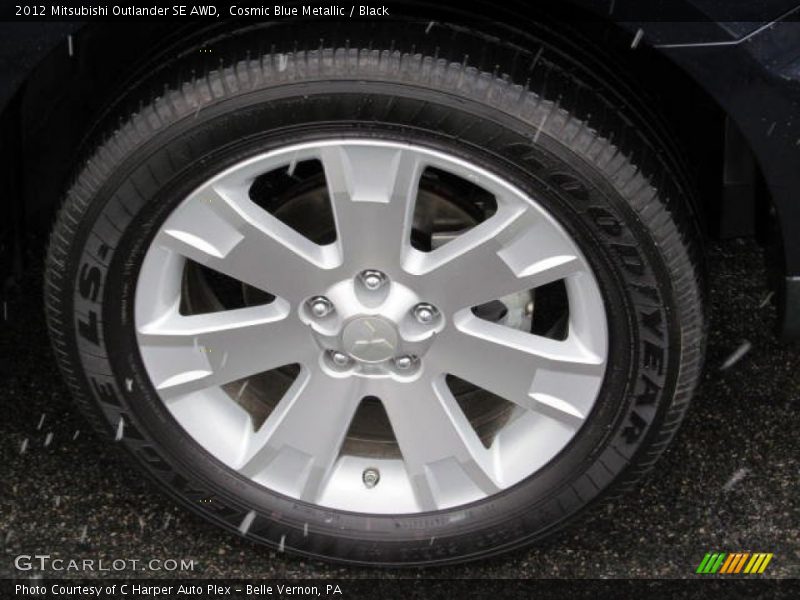 Cosmic Blue Metallic / Black 2012 Mitsubishi Outlander SE AWD