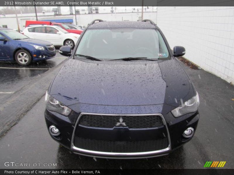 Cosmic Blue Metallic / Black 2012 Mitsubishi Outlander SE AWD