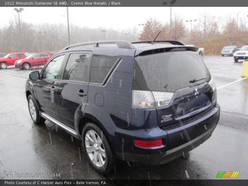 Cosmic Blue Metallic / Black 2012 Mitsubishi Outlander SE AWD