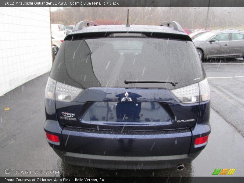 Cosmic Blue Metallic / Black 2012 Mitsubishi Outlander SE AWD