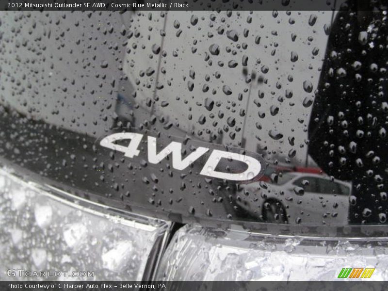 Cosmic Blue Metallic / Black 2012 Mitsubishi Outlander SE AWD