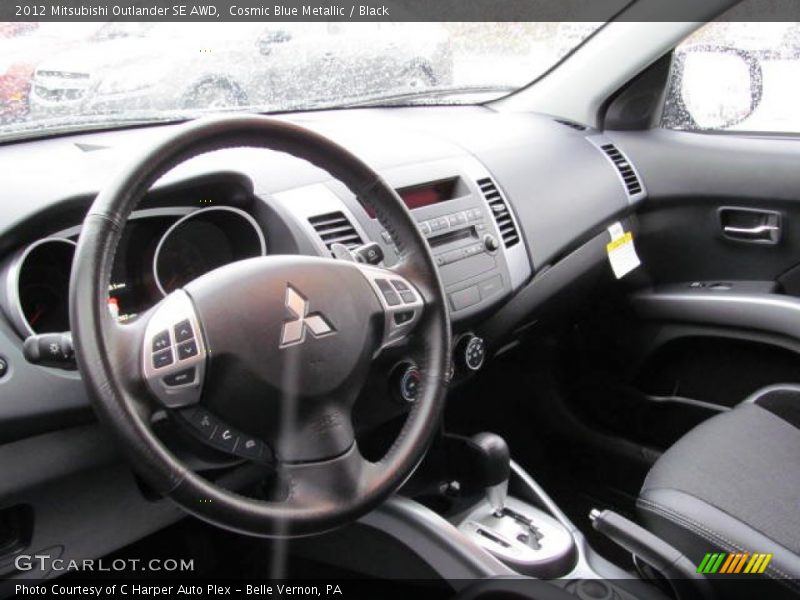 Cosmic Blue Metallic / Black 2012 Mitsubishi Outlander SE AWD