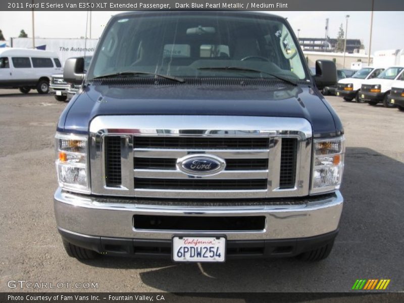 Dark Blue Pearl Metallic / Medium Flint 2011 Ford E Series Van E350 XLT Extended Passenger