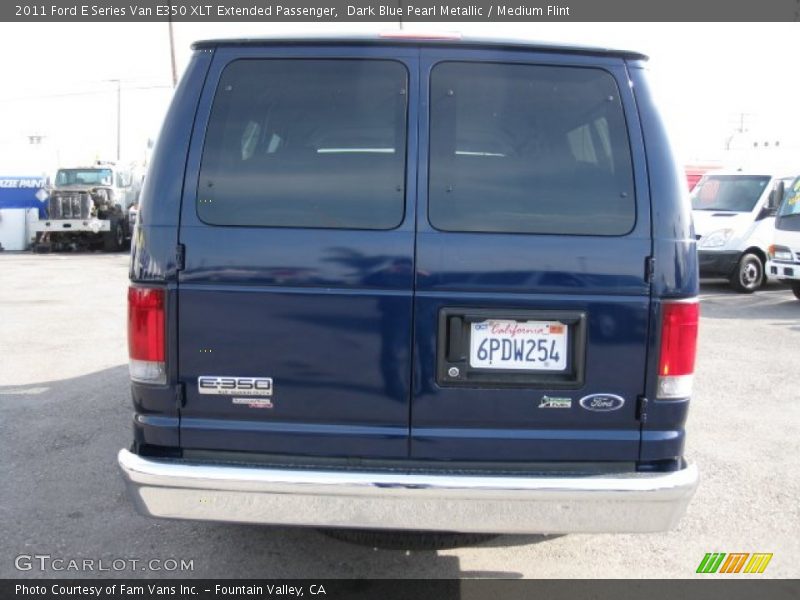 Dark Blue Pearl Metallic / Medium Flint 2011 Ford E Series Van E350 XLT Extended Passenger