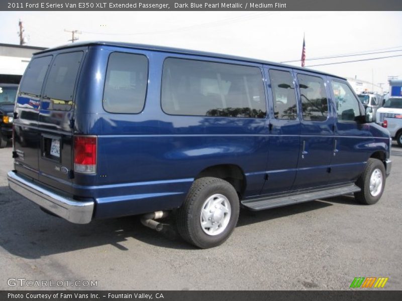 Dark Blue Pearl Metallic / Medium Flint 2011 Ford E Series Van E350 XLT Extended Passenger