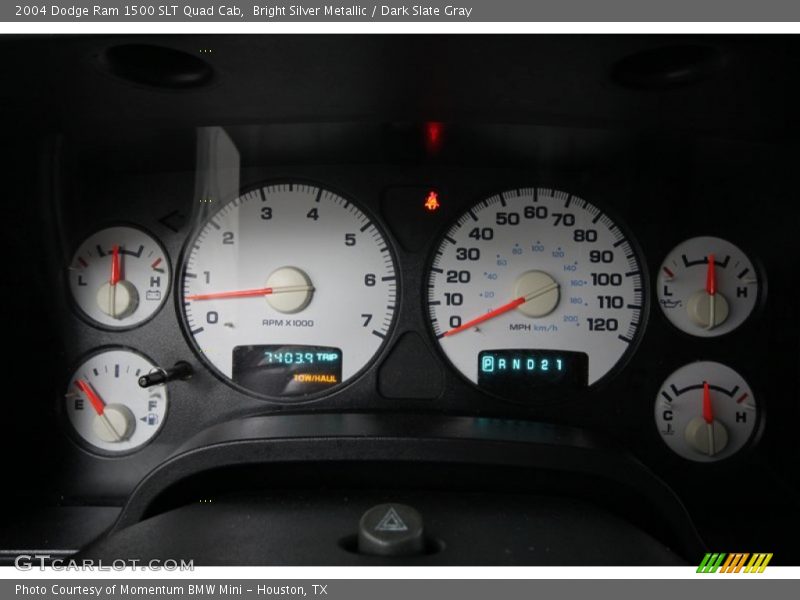 Bright Silver Metallic / Dark Slate Gray 2004 Dodge Ram 1500 SLT Quad Cab