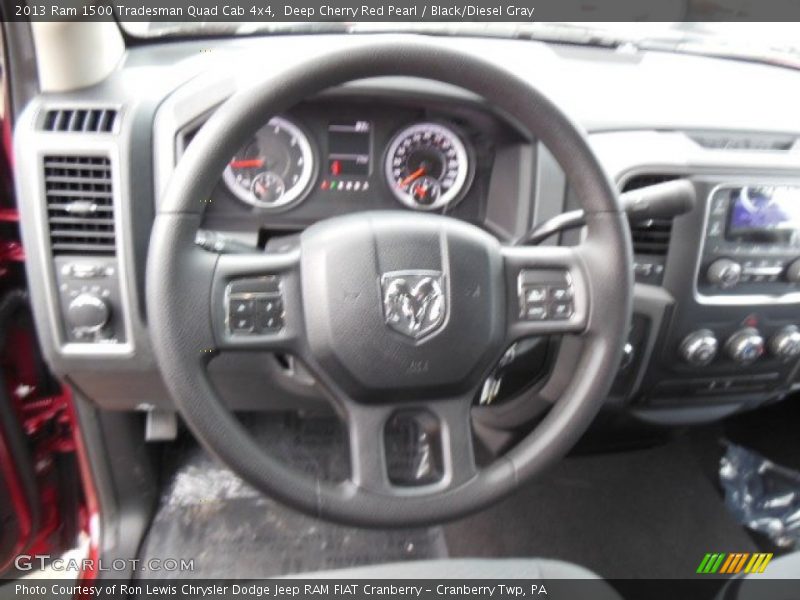 Deep Cherry Red Pearl / Black/Diesel Gray 2013 Ram 1500 Tradesman Quad Cab 4x4