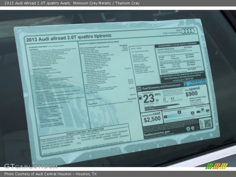  2013 Allroad 2.0T quattro Avant Window Sticker